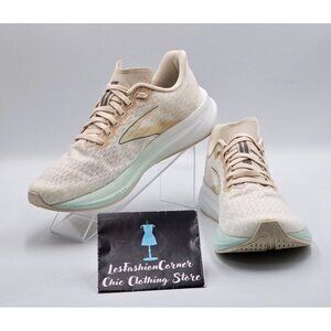 Brooks Women's Beige White Mint Hyperion Tempo Running Shoes Sz 10 2930